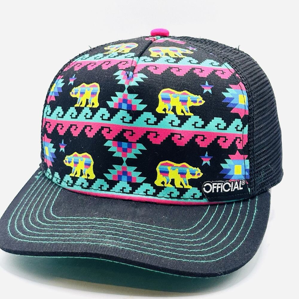Official Brand SnapBack Hat Cat Adjustable Skater Surf Gorpcore Bear Colorful